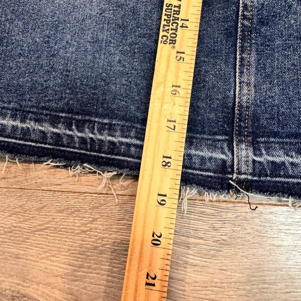 KUT from the Kloth Hannah Denim Skirt Size 4 Distressed‎ Frayed Hem Knee